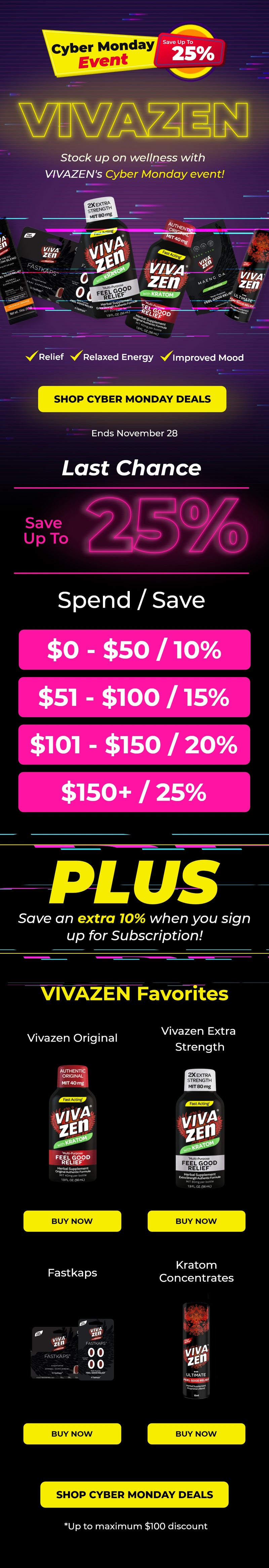 VIVAZEN Cyber Monday Email Design