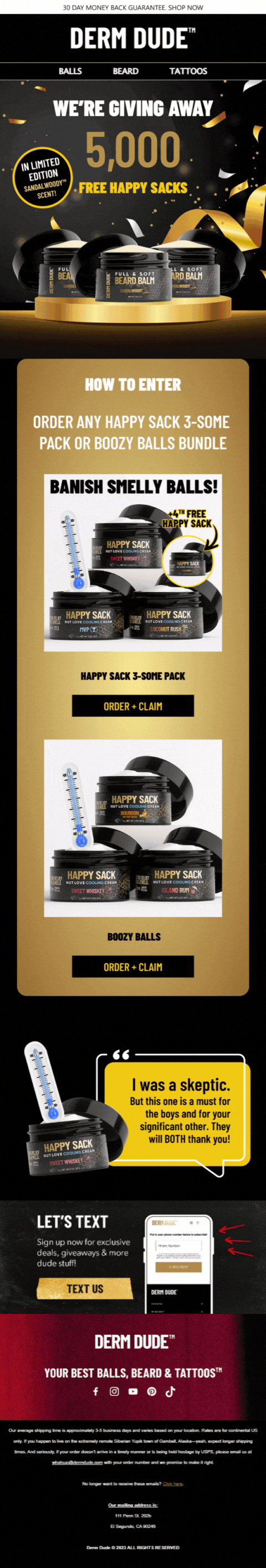 Derm Dude Giveaway Contest Email Design