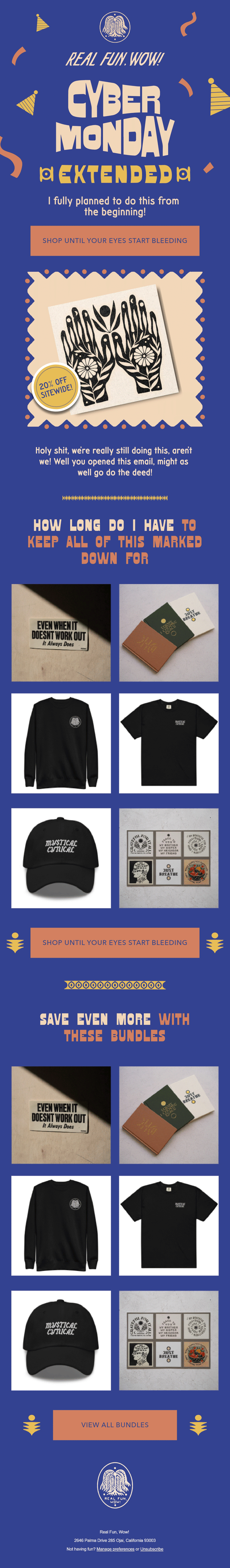 Real Fun, Wow! Cyber Monday Email Design